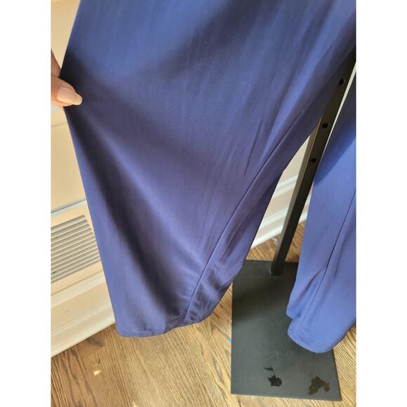 R and M Richards Jumpsuit Women Size 6 Blue One Shoulder Tie Waist Wide Leg - Picture 11 of 16